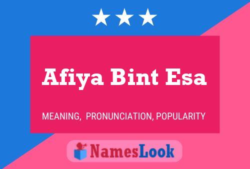 ملصق اسم Afiya Bint Esa