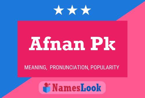 ملصق اسم Afnan Pk