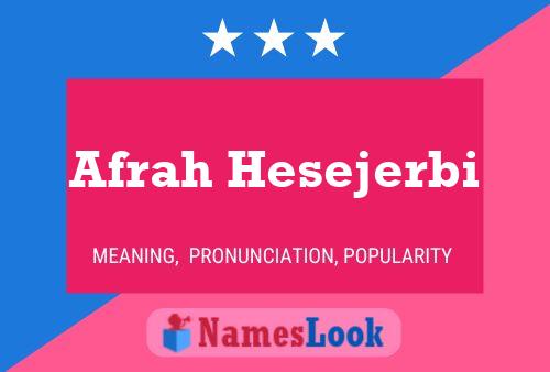 ملصق اسم Afrah Hesejerbi