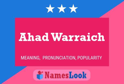 ملصق اسم Ahad Warraich