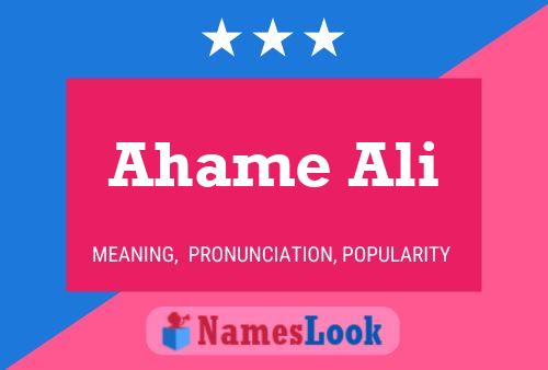 ملصق اسم Ahame Ali