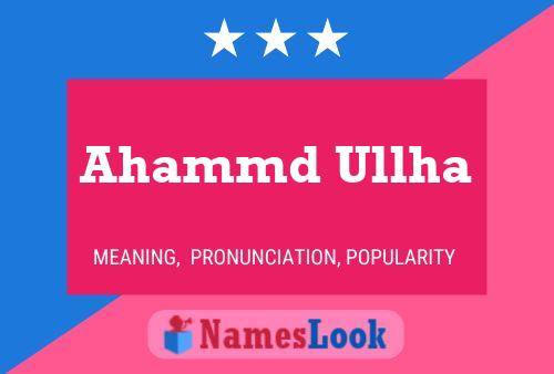 ملصق اسم Ahammd Ullha