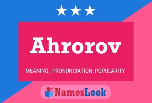 ملصق اسم Ahrorov