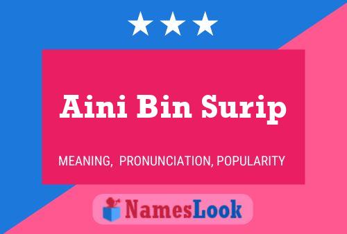 ملصق اسم Aini Bin Surip