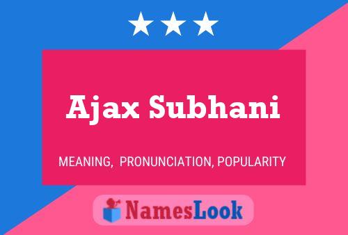 ملصق اسم Ajax Subhani