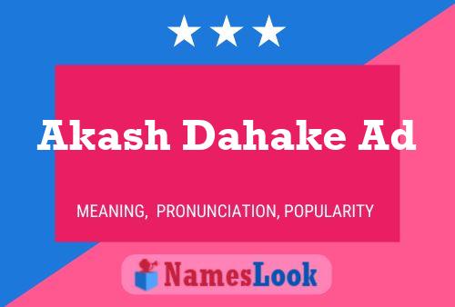 ملصق اسم Akash Dahake Ad