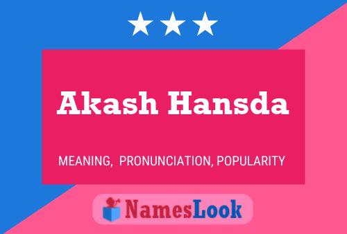 ملصق اسم Akash Hansda