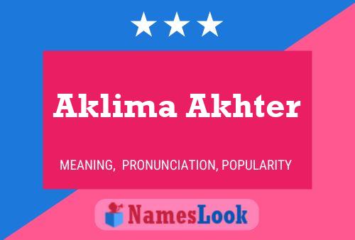 ملصق اسم Aklima Akhter