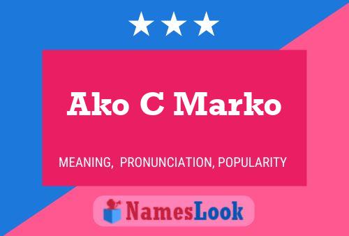 ملصق اسم Ako C Marko