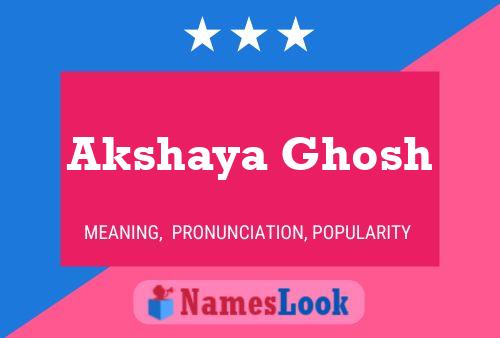 ملصق اسم Akshaya Ghosh