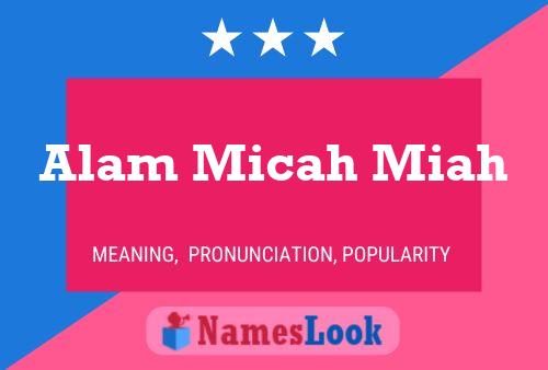 ملصق اسم Alam Micah Miah