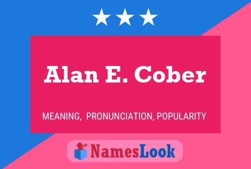 ملصق اسم Alan E. Cober