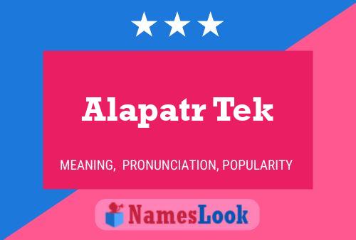 ملصق اسم Alapatr Tek