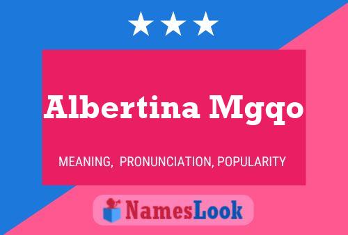 ملصق اسم Albertina Mgqo