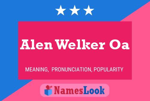 ملصق اسم Alen Welker Oa