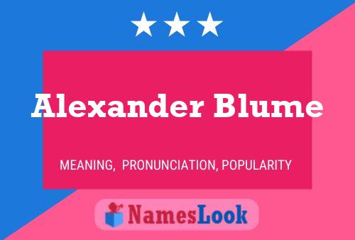 ملصق اسم Alexander Blume