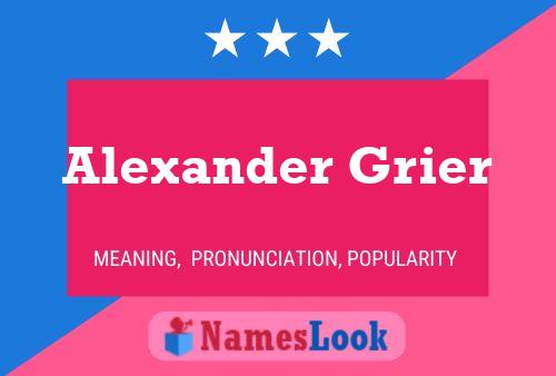 ملصق اسم Alexander Grier