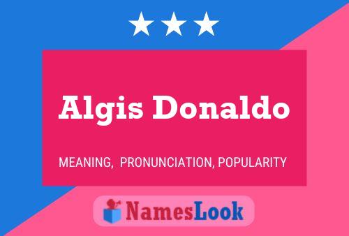 ملصق اسم Algis Donaldo