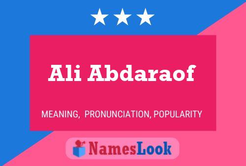 ملصق اسم Ali Abdaraof