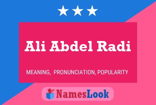 ملصق اسم Ali Abdel Radi