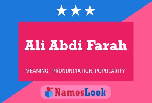 ملصق اسم Ali Abdi Farah