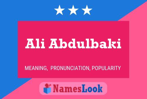 ملصق اسم Ali Abdulbaki