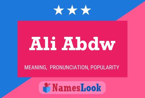 ملصق اسم Ali Abdw