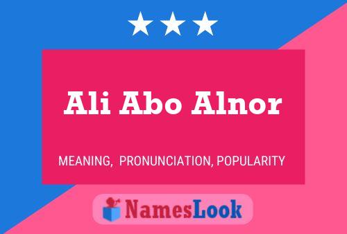 ملصق اسم Ali Abo Alnor