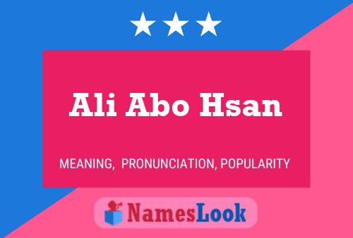 ملصق اسم Ali Abo Hsan