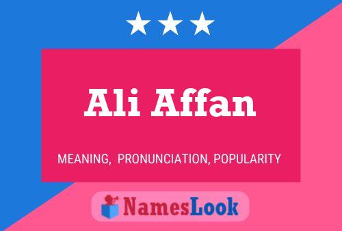 ملصق اسم Ali Affan