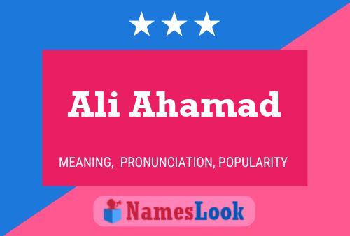 ملصق اسم Ali Ahamad