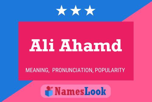 ملصق اسم Ali Ahamd