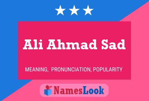 ملصق اسم Ali Ahmad Sad