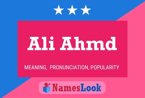 ملصق اسم Ali Ahmd