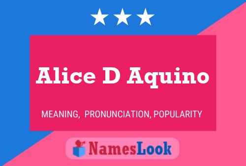 ملصق اسم Alice D Aquino