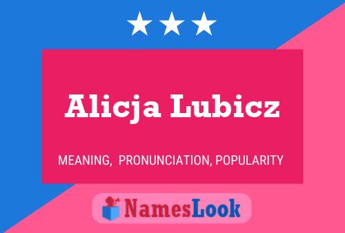 ملصق اسم Alicja Lubicz