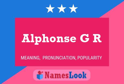 ملصق اسم Alphonse G R