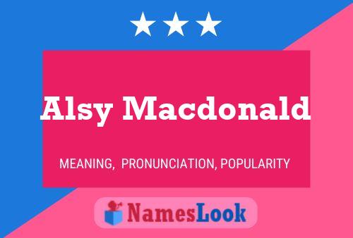 ملصق اسم Alsy Macdonald