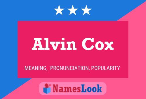 ملصق اسم Alvin Cox