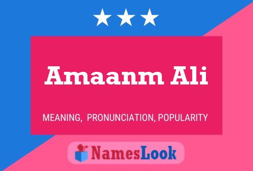 ملصق اسم Amaanm Ali