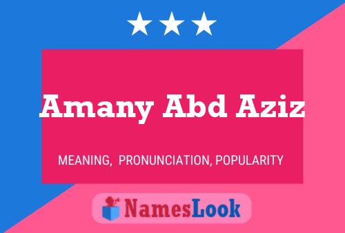 ملصق اسم Amany Abd Aziz