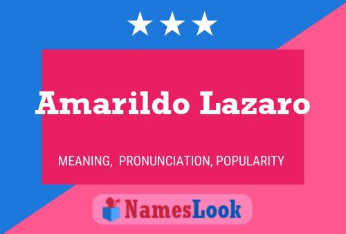 ملصق اسم Amarildo Lazaro