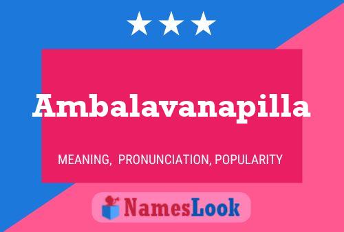 ملصق اسم Ambalavanapilla