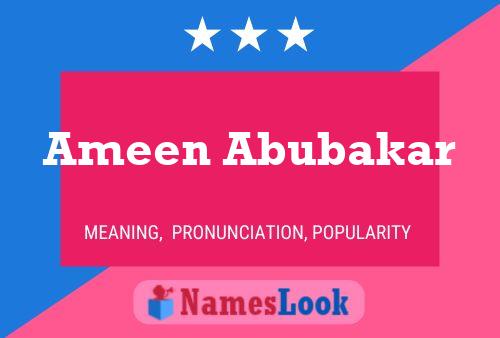 ملصق اسم Ameen Abubakar