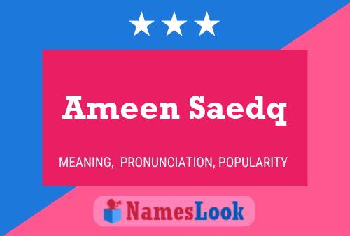 ملصق اسم Ameen Saedq