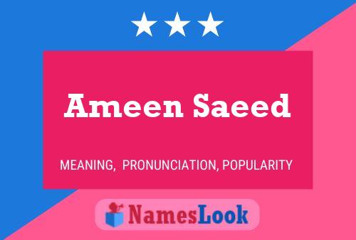 ملصق اسم Ameen Saeed