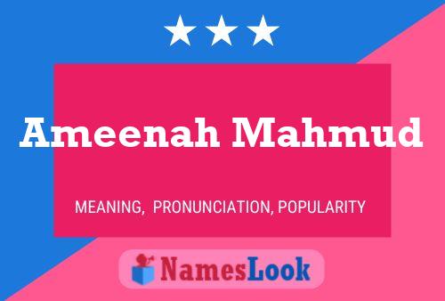 ملصق اسم Ameenah Mahmud