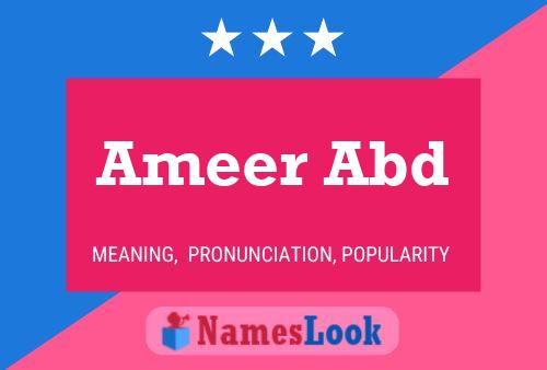 ملصق اسم Ameer Abd