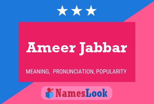 ملصق اسم Ameer Jabbar