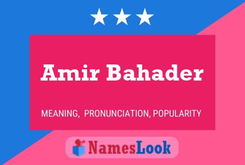 ملصق اسم Amir Bahader